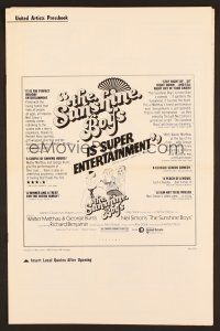 6m450 SUNSHINE BOYS pressbook '75 great Al Hirschfeld art of George Burns, Walter Matthau & Meredith