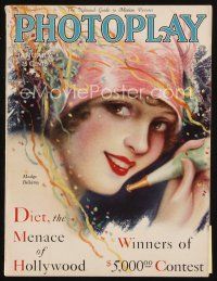 6m131 PHOTOPLAY magazine January 1929 New Years art of pretty Madge Bellamy by Charles Sheldon!