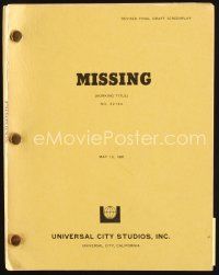 6m327 MISSING revised final draft script May 13, 1981 screenplay by Costa-Gavras, Stewart & Nichols
