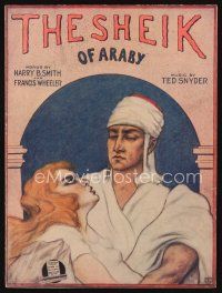 6m292 SHEIK OF ARABY sheet music '21 music by Ted Snyder, wonderful romantic artwork!