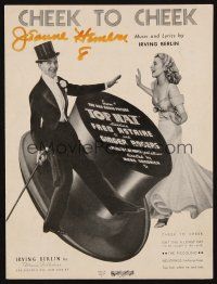 6m298 TOP HAT sheet music '35 Fred Astaire & Ginger Rogers dancing, Irving Berlin, Cheek to Cheek!