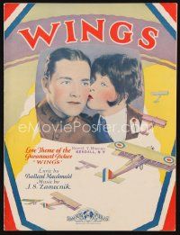 6m301 WINGS sheet music '27 William Wellman Best Picture, Clara Bow & Buddy Rogers, title song!