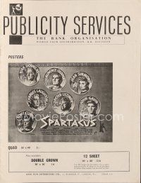 6m439 SPARTACUS English pressbook '61 classic Stanley Kubrick & Kirk Douglas epic, cool images!