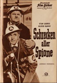 6m210 AIR RAID WARDENS German program '58 great different images of Stan Laurel & Oliver Hardy!