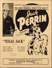 6m456 TEXAS JACK pressbook '35 cowboy Jack Perrin & Starlight The Wonder Horse!