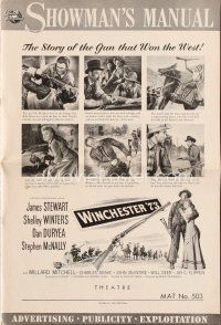 6m474 WINCHESTER '73 pressbook '50 James Stewart with rifle, Shelley Winters, Anthony Mann!