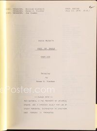 6m331 ONCE AN EAGLE script July 13, 1976, screenplay by Peter S. Fischer, parts 6 through 9!