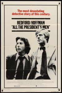 6p030 ALL THE PRESIDENT'S MEN 1sh '76 Dustin Hoffman & Robert Redford as Woodward & Bernstein!