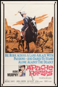 6p050 APACHE RIFLES 1sh '64 Audie Murphy vowed to stop the bloodshed of two warring nations!
