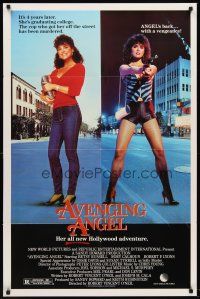 6p058 AVENGING ANGEL 1sh '85 Betsy Russell returns as hooker/college student!
