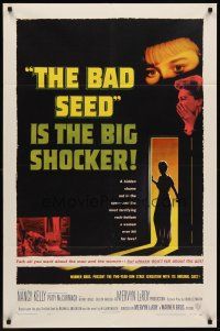 6p065 BAD SEED 1sh '56 the big shocker about really bad terrifying little Patty McCormack!