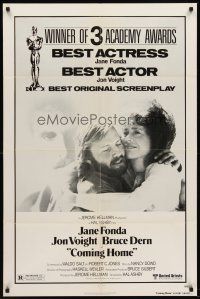 6p190 COMING HOME 1sh '78 Jane Fonda, Jon Voight, Bruce Dern, Hal Ashby, Vietnam veterans!