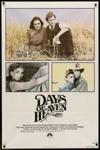 6p217 DAYS OF HEAVEN 1sh '78 Richard Gere, Brooke Adams, directed by Terrence Malick!