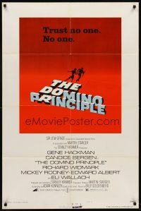 6p253 DOMINO PRINCIPLE style B 1sh '77 cool art of Gene Hackman & Candice Bergen fleeing!