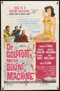 6p258 DR. GOLDFOOT & THE BIKINI MACHINE 1sh '65 Vincent Price, sexy babes with kiss & kill buttons!