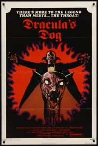 6p263 DRACULA'S DOG 1sh '78 Albert Band, wild artwork of the Count and his vampire canine!