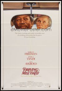 6p269 DRIVING MISS DAISY 1sh '89 art of Morgan Freeman & Jessica Tandy, Bruce Beresford directed!