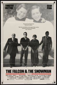 6p303 FALCON & THE SNOWMAN 1sh '85 Sean Penn, Timothy Hutton, John Schlesigner directed!