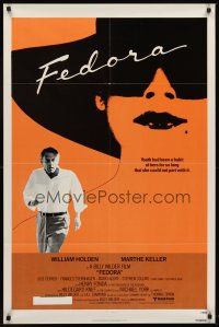 6p313 FEDORA 1sh '78 Billy Wilder directed, William Holden, cool art of Marthe Keller!