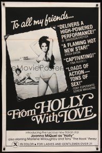 6p345 FROM HOLLY WITH LOVE 1sh '78 Marlene Willoughby, Tony The Hook Perez, beach sex!