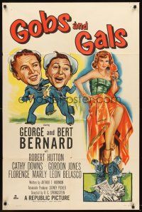 6p370 GOBS & GALS 1sh '52 wacky art of sailors George & Bert Bernard + sexy Florence Marly!