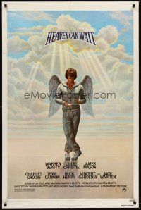 6p404 HEAVEN CAN WAIT 1sh '78 art of angel Warren Beatty wearing sweats, football!