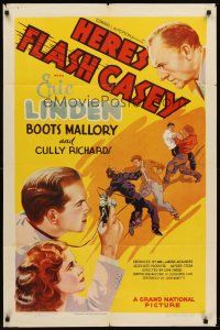 6p414 HERE'S FLASH CASEY 1sh '37 newspaper photographer, Eric Linden & Boots Mallory!