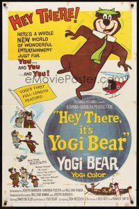 6p415 HEY THERE IT'S YOGI BEAR 1sh '64 Hanna-Barbera, Yogi's first full-length feature!