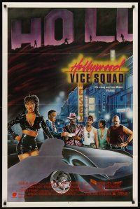 6p418 HOLLYWOOD VICE SQUAD 1sh '86 Leon Isaac Kennedy, It's a long way from Miami!