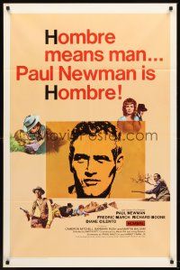6p420 HOMBRE 1sh '66 Paul Newman, Martin Ritt, Fredric March, it means man!