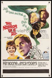 6p425 HORROR OF IT ALL 1sh '64 Pat Boone, just sit back and howl at the chill of it all!