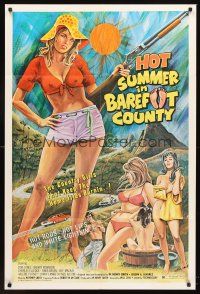 6p433 HOT SUMMER IN BAREFOOT COUNTY 1sh '74 art of sexy country girls by Ekaleri!