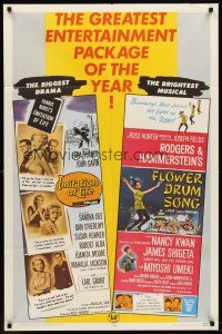 6p448 IMITATION OF LIFE/FLOWER DRUM SONG 1sh '65 the biggest drama and the brightest musical!