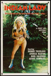 6p454 INDIAN LADY 1sh '81 Ray Dennis Steckler, wacky Native American girl in roller skates!
