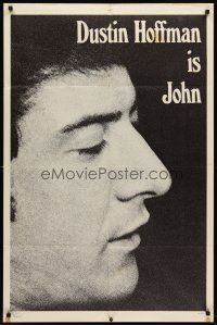 6p473 JOHN & MARY teaser 1sh '69 super close huge image of Dustin Hoffman!