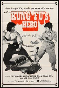 6p495 KUNG-FU'S HERO 1sh '79 image of Bolo Yeung, super-human feats of strength!