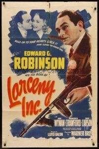 6p502 LARCENY INC. 1sh '42 Edward G. Robinson will steal the gold right out of your teeth!