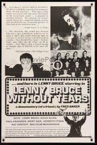 6p512 LENNY BRUCE WITHOUT TEARS 1sh '75 documentary of ingenious comedy of great American satirist!
