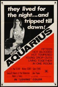 6p538 SIGN OF AQUARIUS 1sh '70 Newell Clevenger art of hot-blooded hippies & drugs!