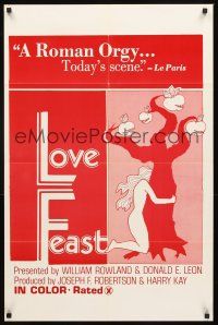6p540 LOVE FEAST 1sh '69 Heather Starr, Casey Larrain & Ed Wood!