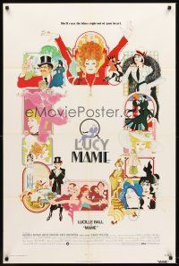 6p555 MAME 1sh '74 Lucille Ball, from Broadway musical, cool Bob Peak artwork!