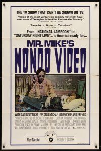 6p590 MR MIKE'S MONDO VIDEO 1sh '79 Bill Murray, Michael O'Donoghue w/pistol & bunnies!