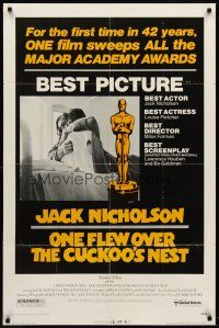 6p646 ONE FLEW OVER THE CUCKOO'S NEST awards 1sh '75 Jack Nicholson, Milos Forman classic!