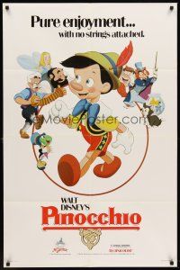 6p674 PINOCCHIO 1sh R84 Disney classic fantasy cartoon about a wooden boy who wants to be real!