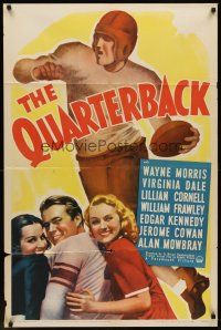 6p700 QUARTERBACK style A 1sh '40 Wayne Morris, Virginia Dale, Lillian Cornell, football!