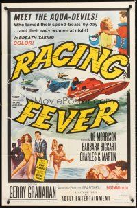 6p704 RACING FEVER 1sh '64 aqua devils who tamed speed-boats by day & racy women at night!