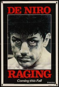 6p706 RAGING BULL advance 1sh '80 classic close up boxing image of Robert De Niro, Martin Scorsese