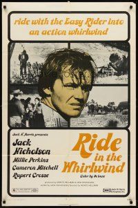 6p729 RIDE IN THE WHIRLWIND 1sh R71 close-up of young Jack Nicholson!