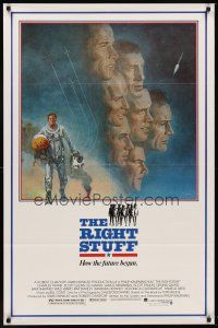 6p734 RIGHT STUFF 1sh '83 great Tom Jung montage art of the first NASA astronauts!