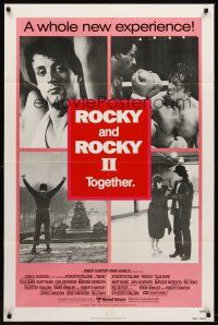 6p740 ROCKY/ROCKY II 1sh '80 Sylvester Stallone boxing classic double-bill, great images!